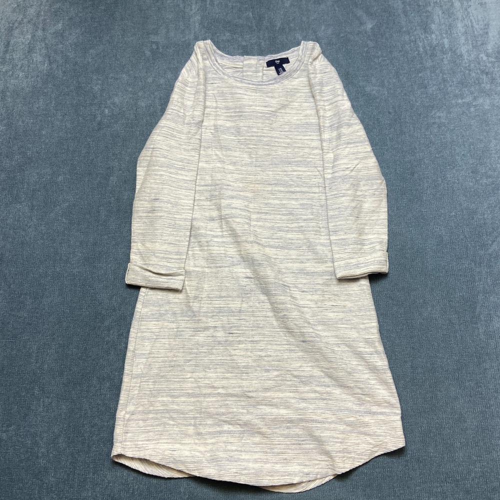 Gap Sweater Dress Womens XS White Purple Space Dye Knit Long Sleeve Cew Neck